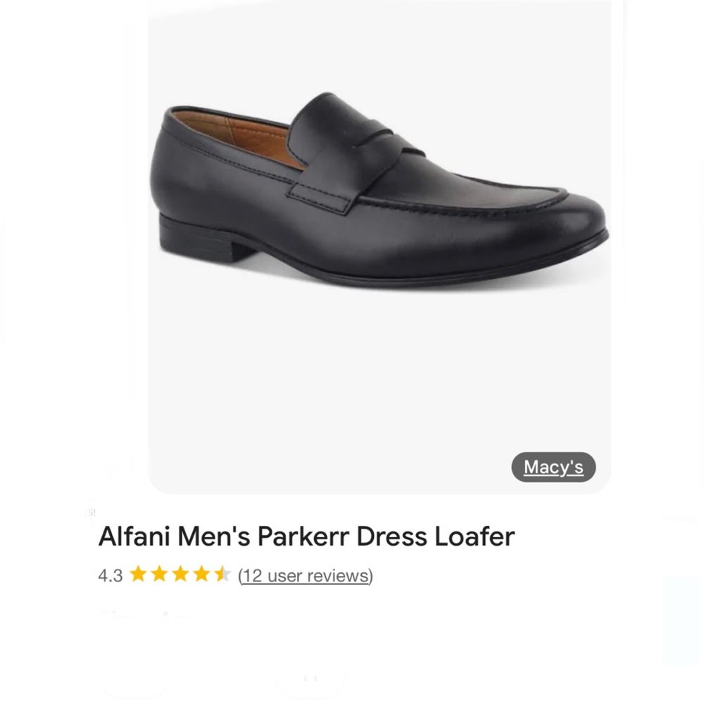 Alfani Men's Black Dress Loafer, MSRP $75